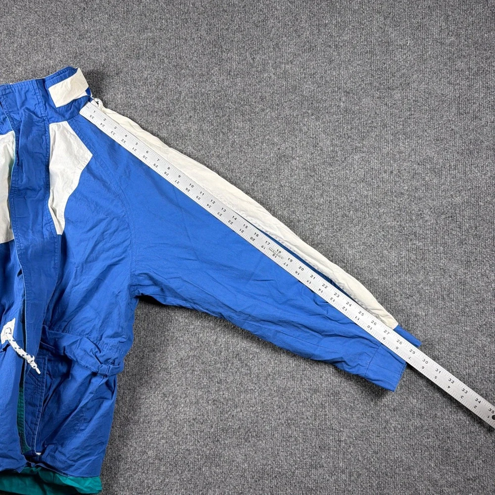 Vintage McGregor Windbreaker Jacket Mens Medium Blue White Stowaway Hood